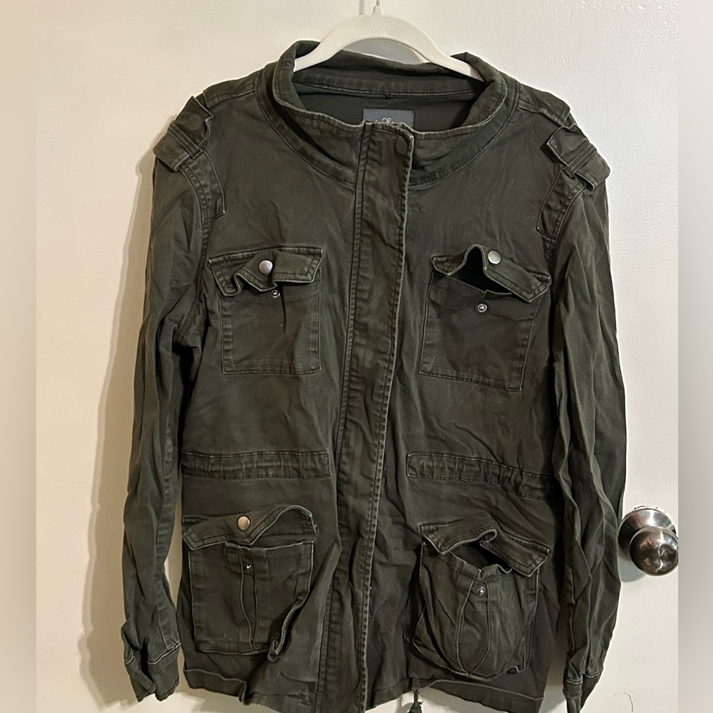 Market & Spruce Olive Green Jacket with Navy Label